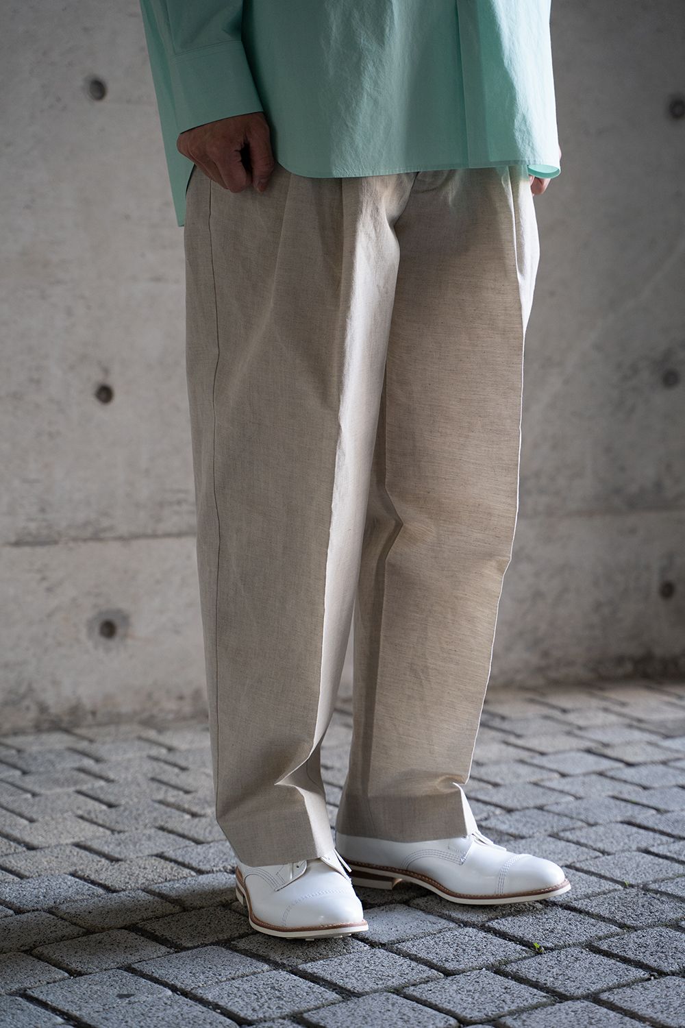 kontor - 【ラスト1点】【21SS】2 Pleat Coated Trousers(ECRU ...