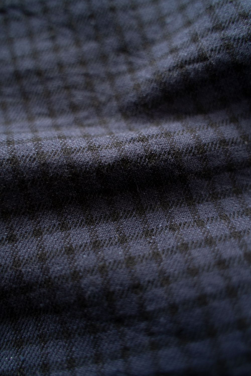 【ラスト1点】【25AW】Cotton Wool Silk Flannel Check Shirts(PURPLE×BLACK)