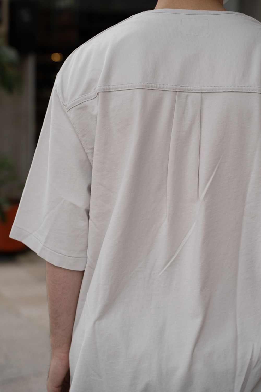 【ラスト1点】Back Shirt Tee/強撚天竺Tシャツ(ECRU)