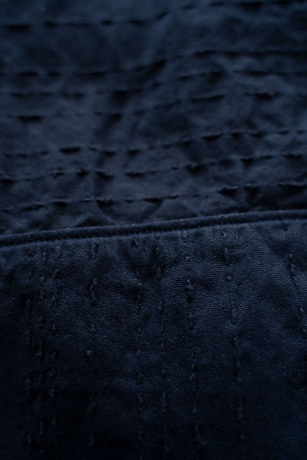 薄手刺し子織ジャケット(濃紺)