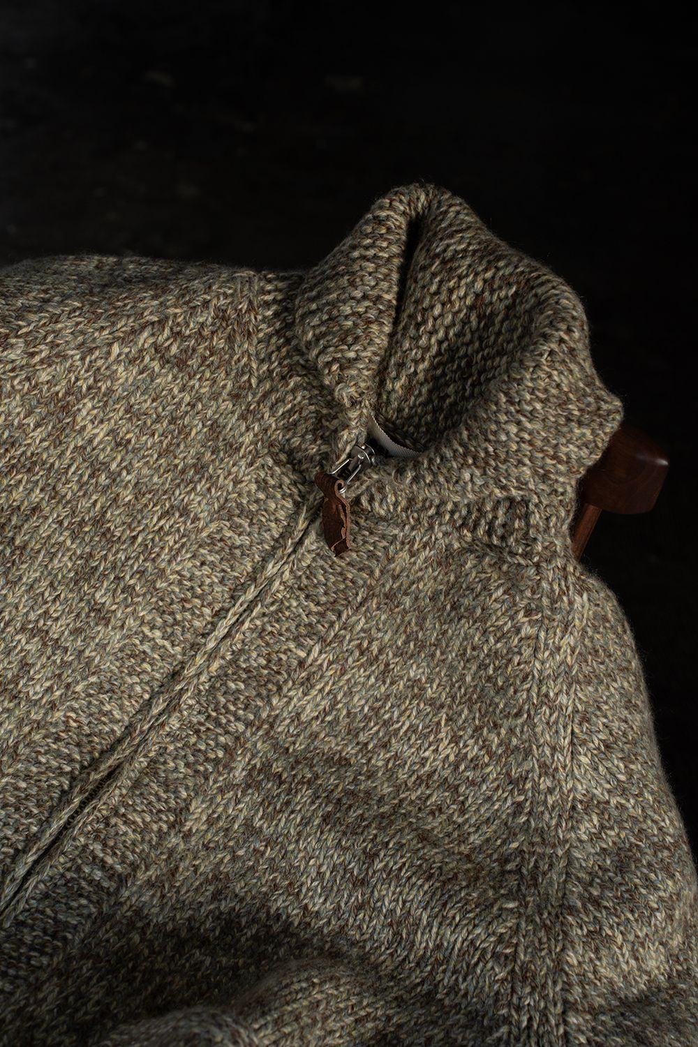 yak/lambs multi ply HAND KNITTING cowichan sweater(SUNNY)