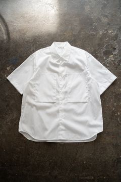 【ラスト1点】【24SS】両胸ポケット半袖ブロードシャツ(WHITE)