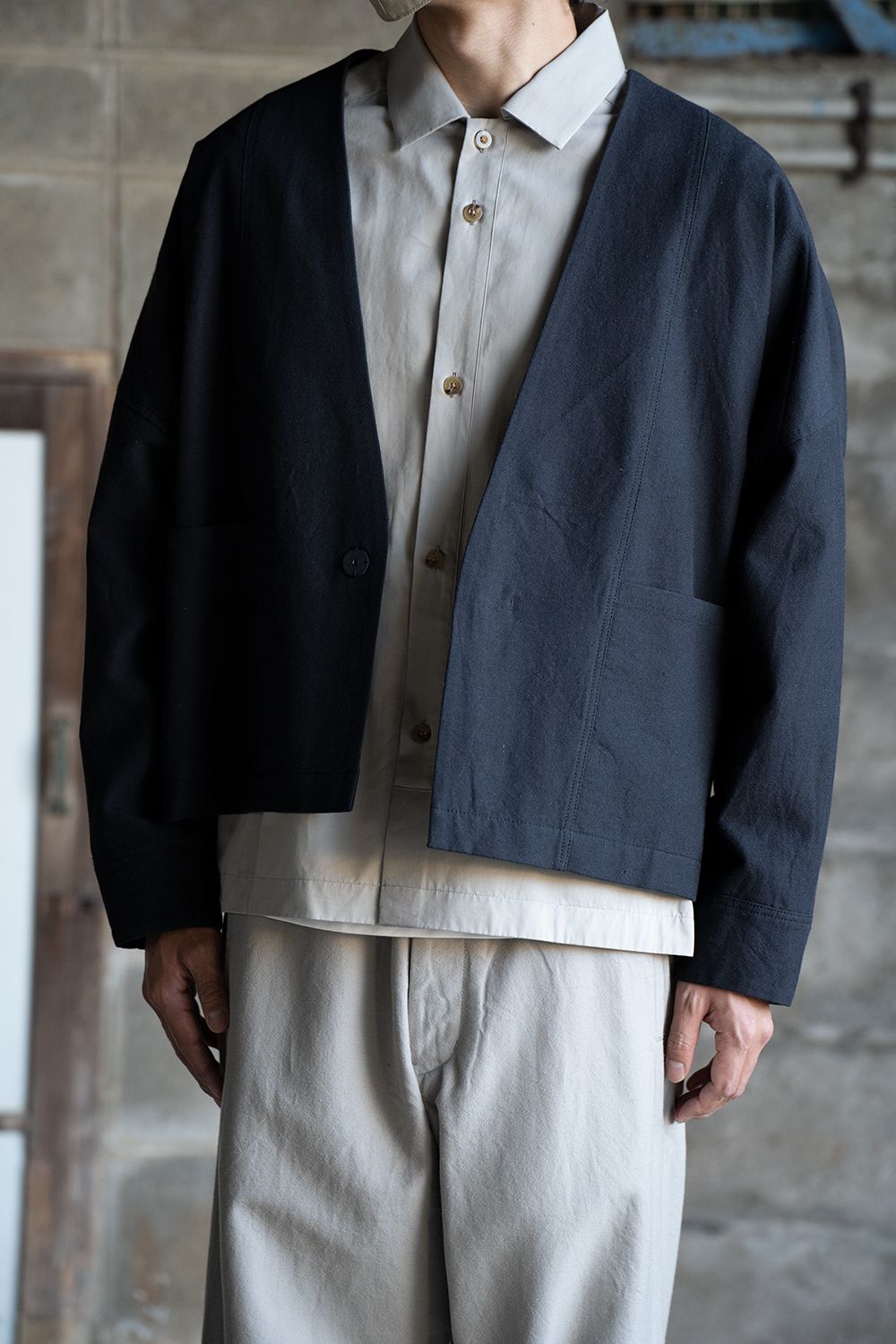 SKALL STUDIO anna jacket ノーカラージャケット リボン