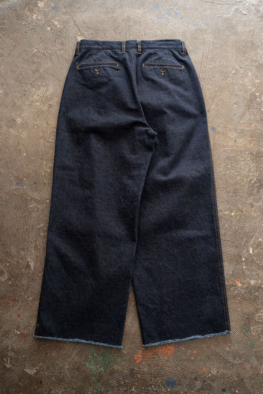 【26SS】2-Tack Cutoff Wide Denim Pants/2タックカットオフワイドデニムパンツ(INDIGO BLUE)