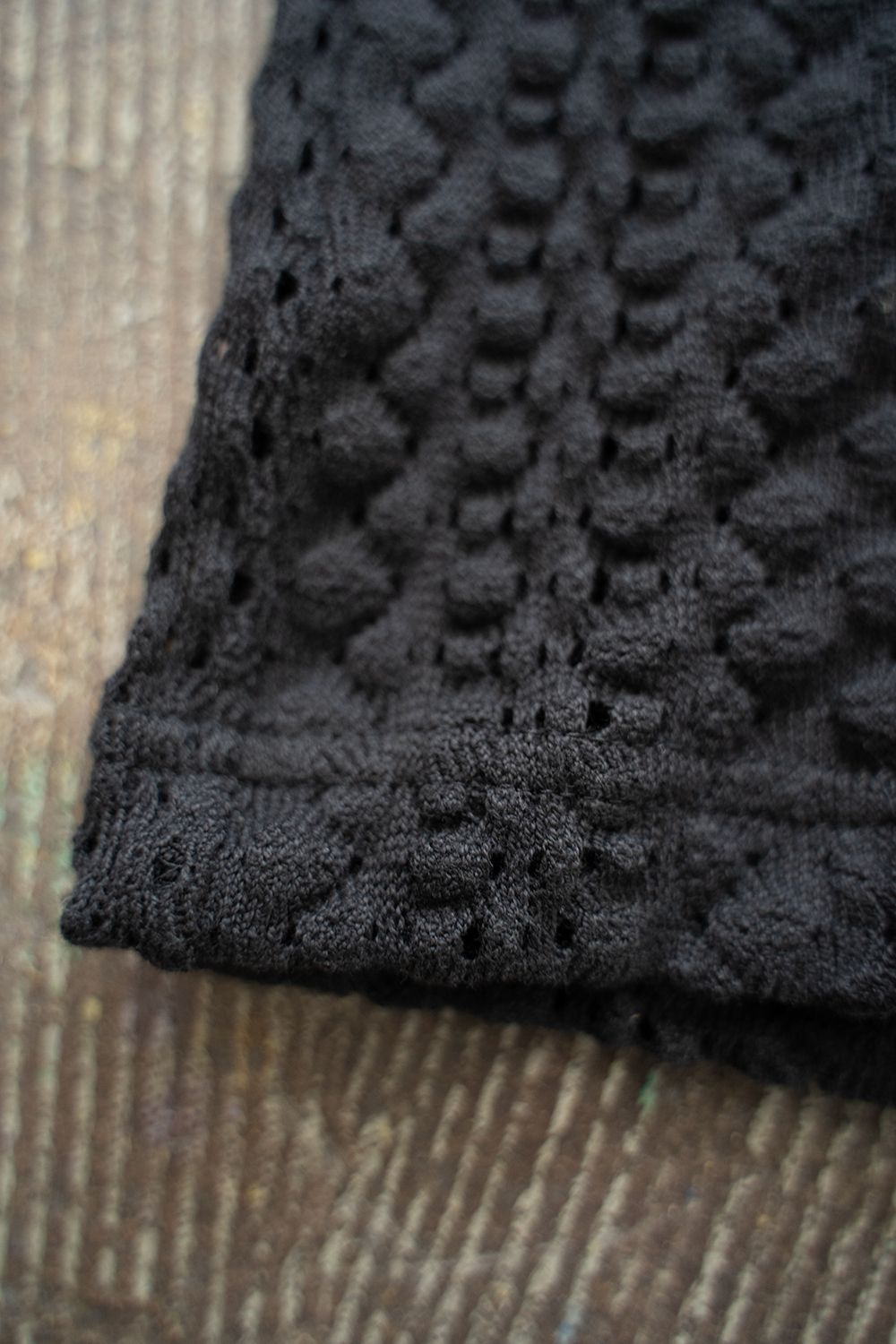 【ラスト1点】【24SS】Barfuss Knit H/S Shirt/バルファスニットハーフスリーブシャツ(BLACK)