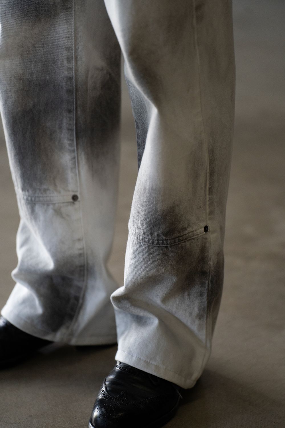 【ラスト1点】【25SS】Spray Work Denim Pants/スプレーワークデニムパンツ(WHITE×BLACK)