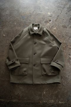 【25AW】Super110'Sメルトンステンカラーハーフコート(SAGE)