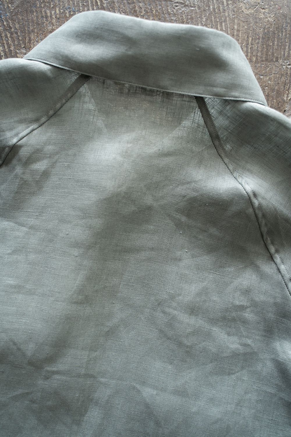 【ラスト1点】【23SS】リネン両胸ポケットシャツ(BLUE GRAY)