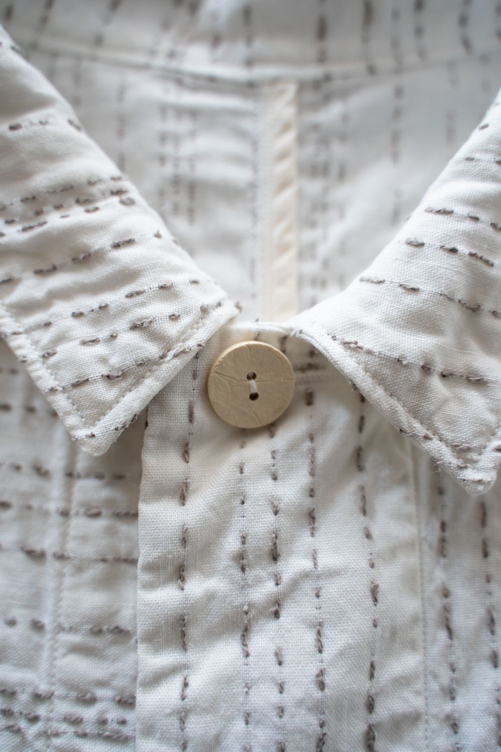 【ラスト1点】薄手刺し子織ジャケット(白)