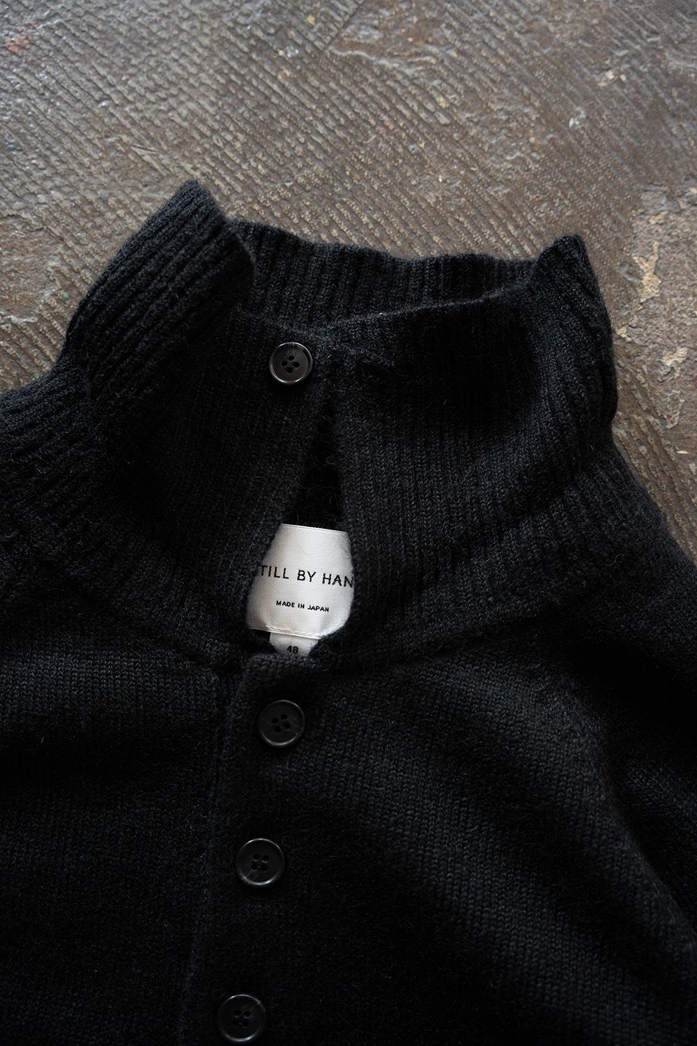 【26AW】モヘア混10Gニットポロ(BLACK)