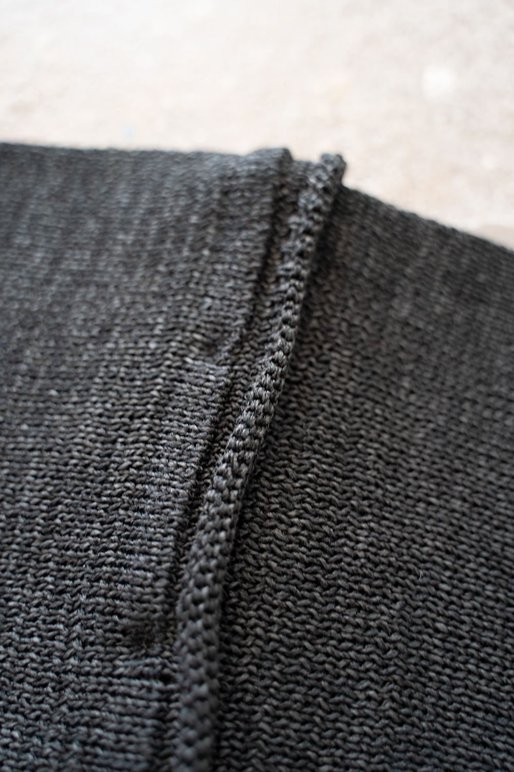 【ラスト1点】2Way Roll Neck Knit Pullover/和紙混2WAYロールネックニット(BLACK)