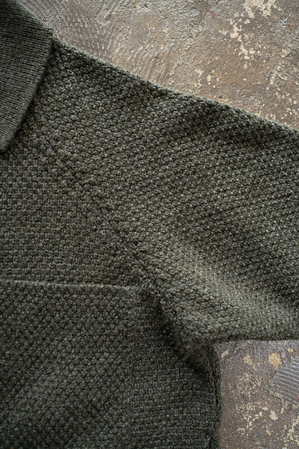 【25AW】5Gニットジップブルゾン(MELANGE KHAKI)