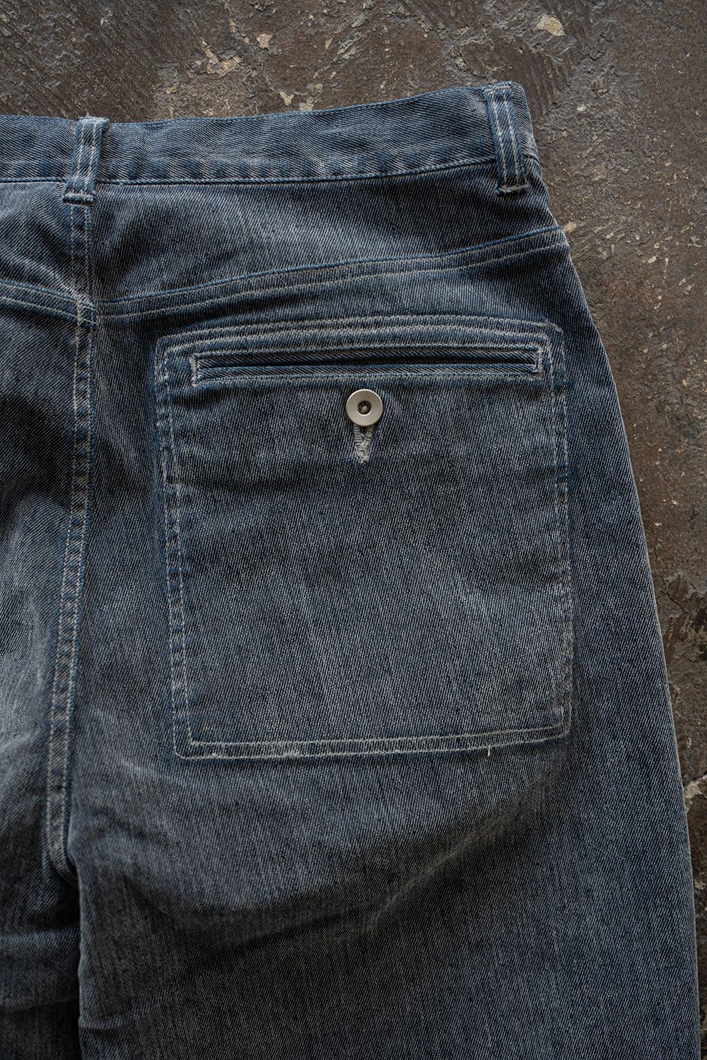 【26AW】Washed Flocked Denim Pants(FADED GRAY)