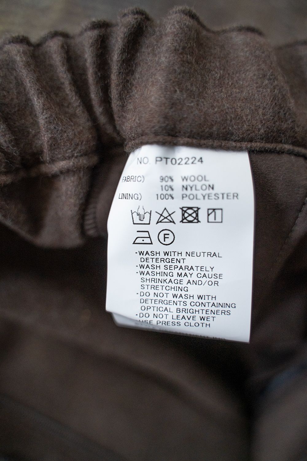 【22AW】ウールフラノイージーパンツ(BROWN)