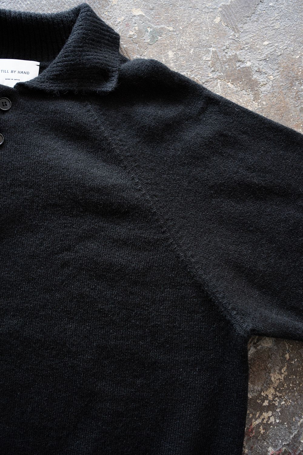 【26AW】モヘア混10Gニットポロ(BLACK)
