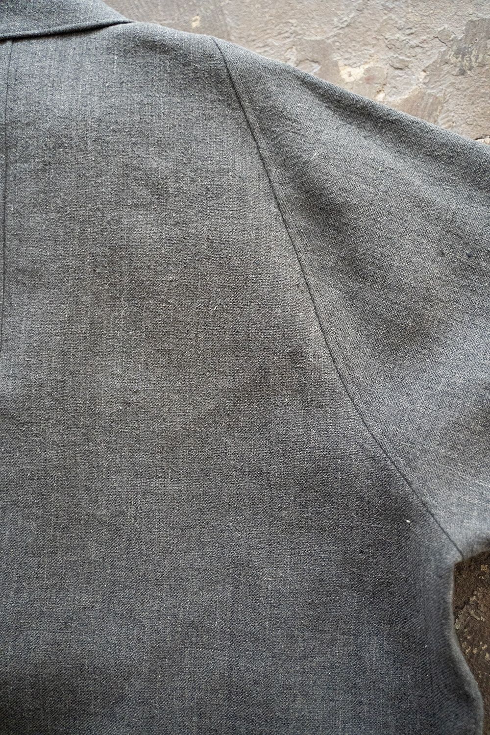 【ラスト1点】【23SS】リネン×シルクステンカラーハーフコート(SLATE GRAY)