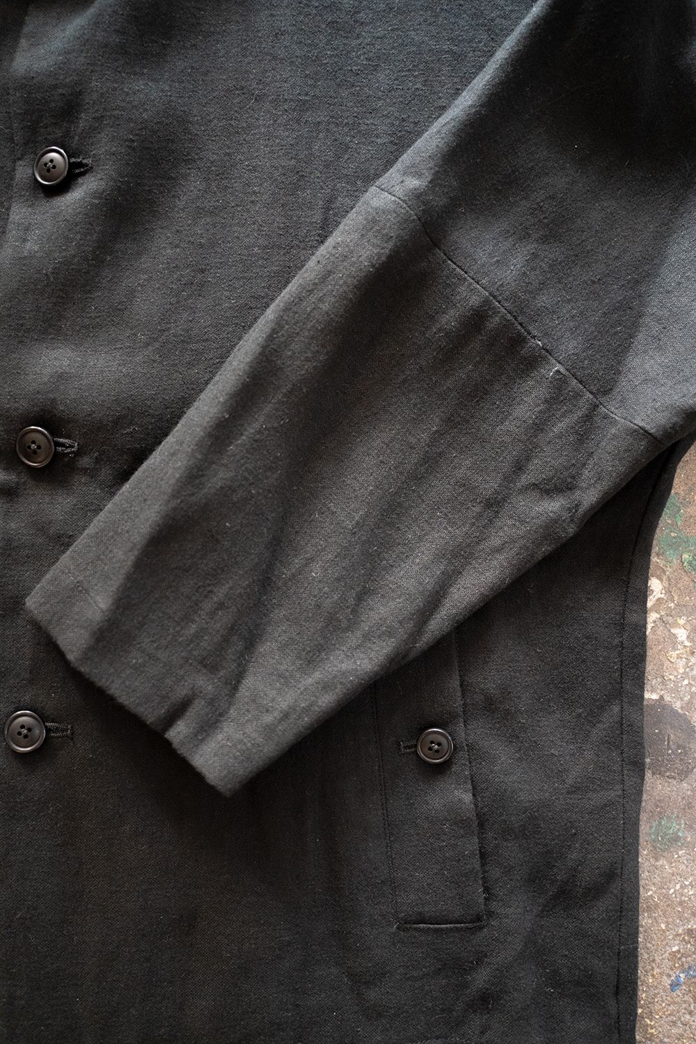 【ラスト1点】【22AW】ドルマンスリーブリネンオックスカバーオールジャケット(BLACK)