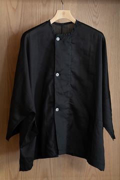 【ラスト1点】ラミーシルクワイドジャケット(黒)