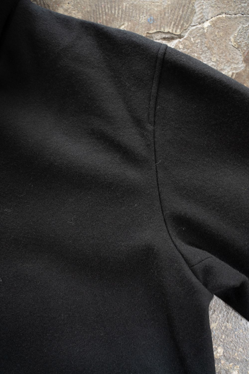 【ラスト1点】【24AW】ラムウールメルトンフードコート(BLACK)