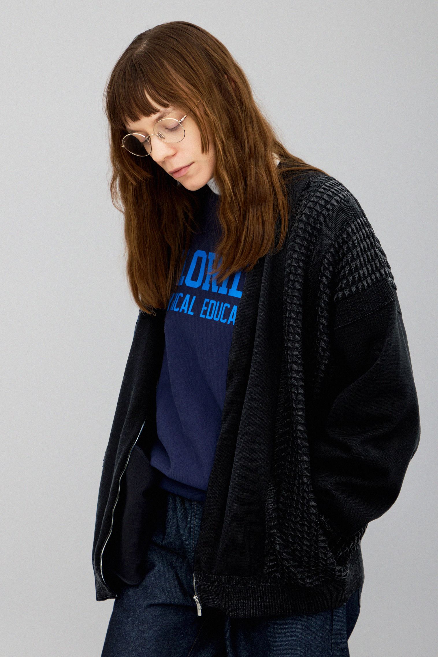 YASHIKI - 【ラスト1点】【25AW】Hakuhyo Zip Cardigan(BLACK