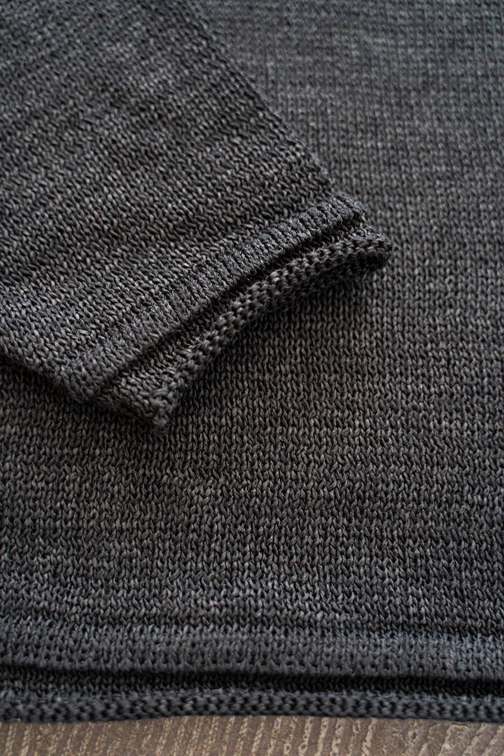 【ラスト1点】2Way Roll Neck Knit Pullover/和紙混2WAYロールネックニット(BLACK)