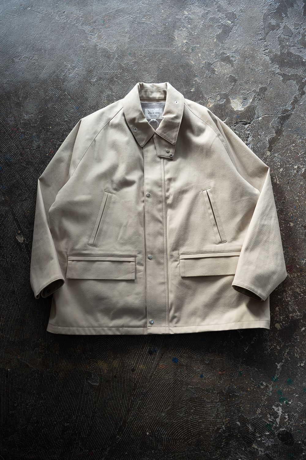 【25AW】コットン×ポリエステルショートブルゾン(LIGHT BEIGE)