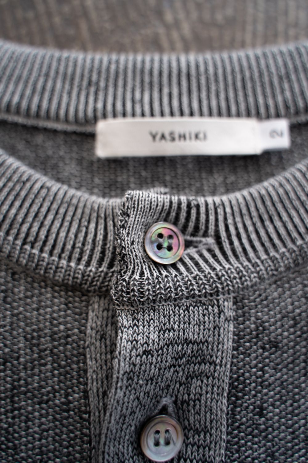 【26SS】Ryokufu Henley Knit(MIX GRAY)
