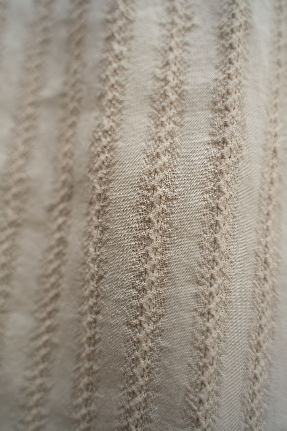 【ラスト1点】【21SS】Leno Cloth Stripe S/S Shirt/レノクロスストライプハーフスリーブシャツ(ECRU)