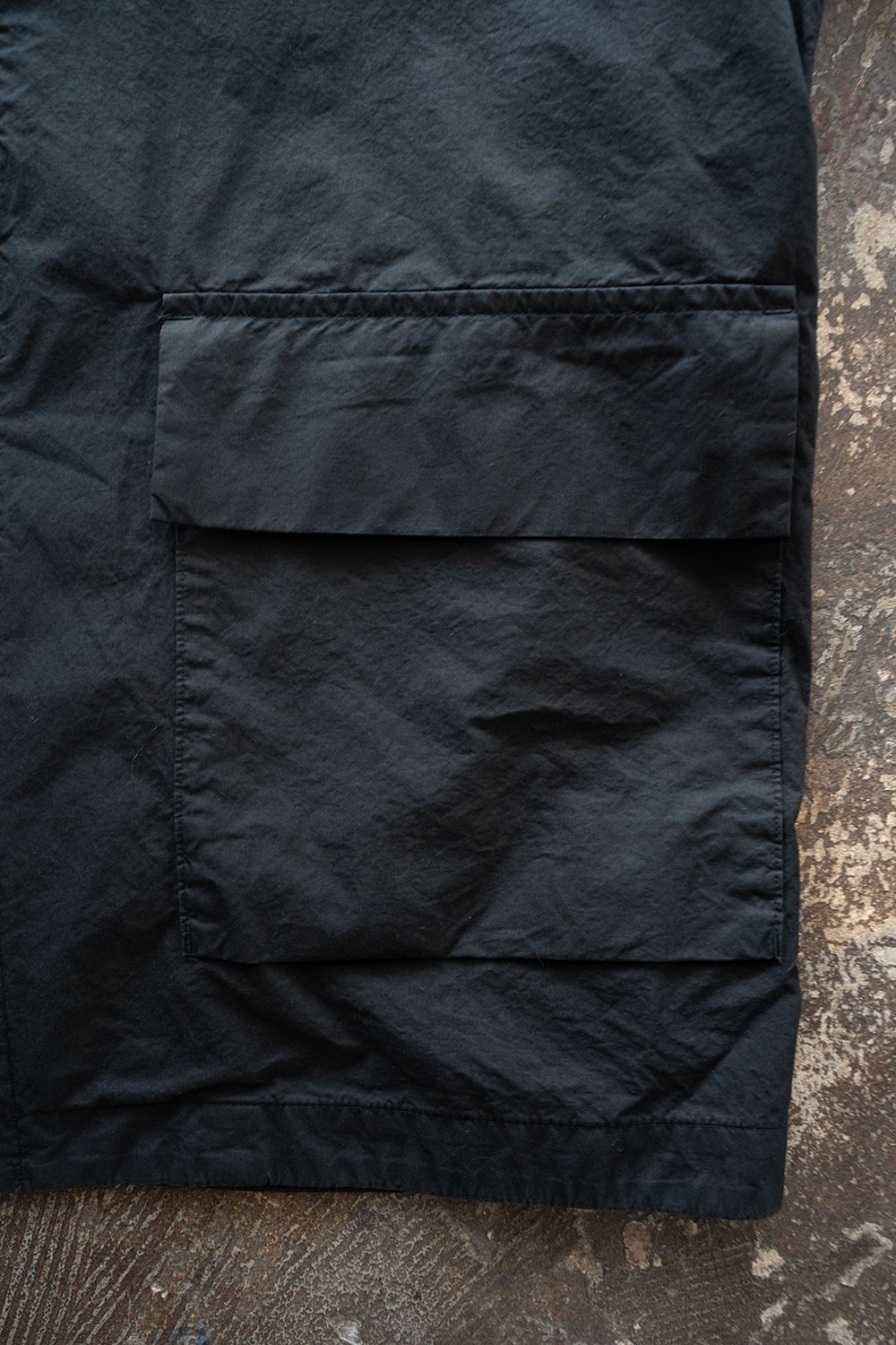 【26SS】ガーメントダイステンカラーハーフコート(BLACK NAVY)