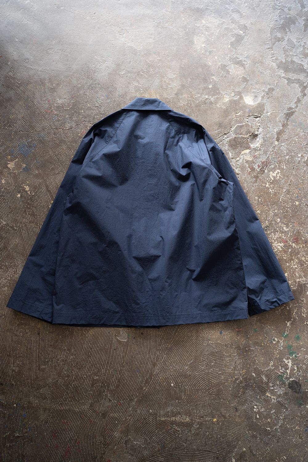 【ラスト1点】【25SS】シリコン加工シャツブルゾン(DEEP BLUE)