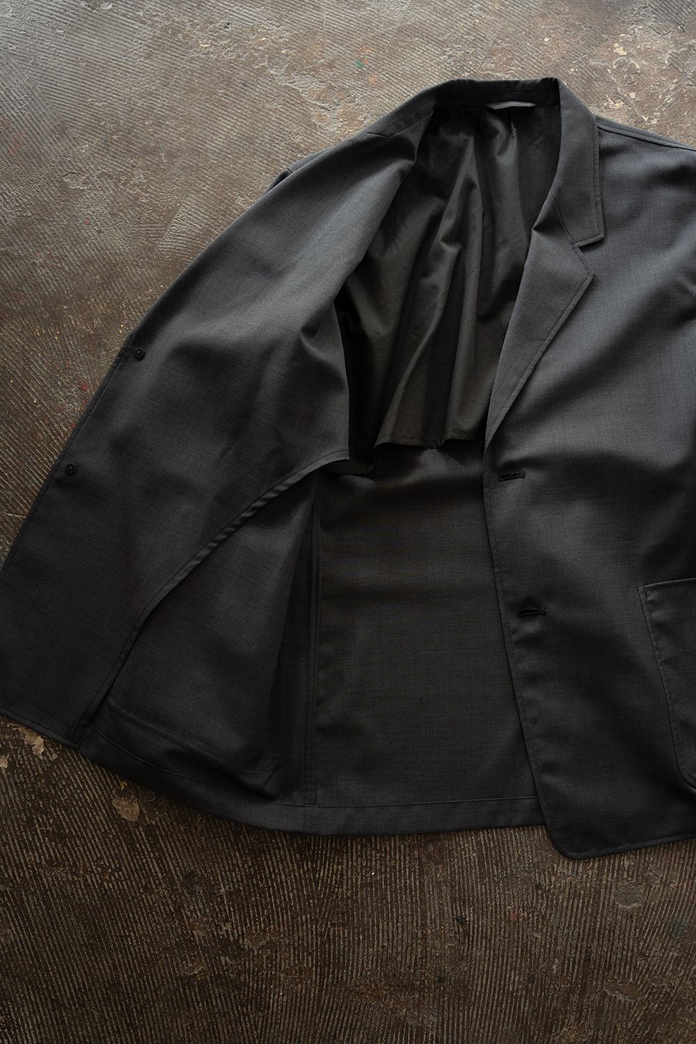 【ラスト1点】【26AW】モヘア混2Bジャケット(CHARCOAL)