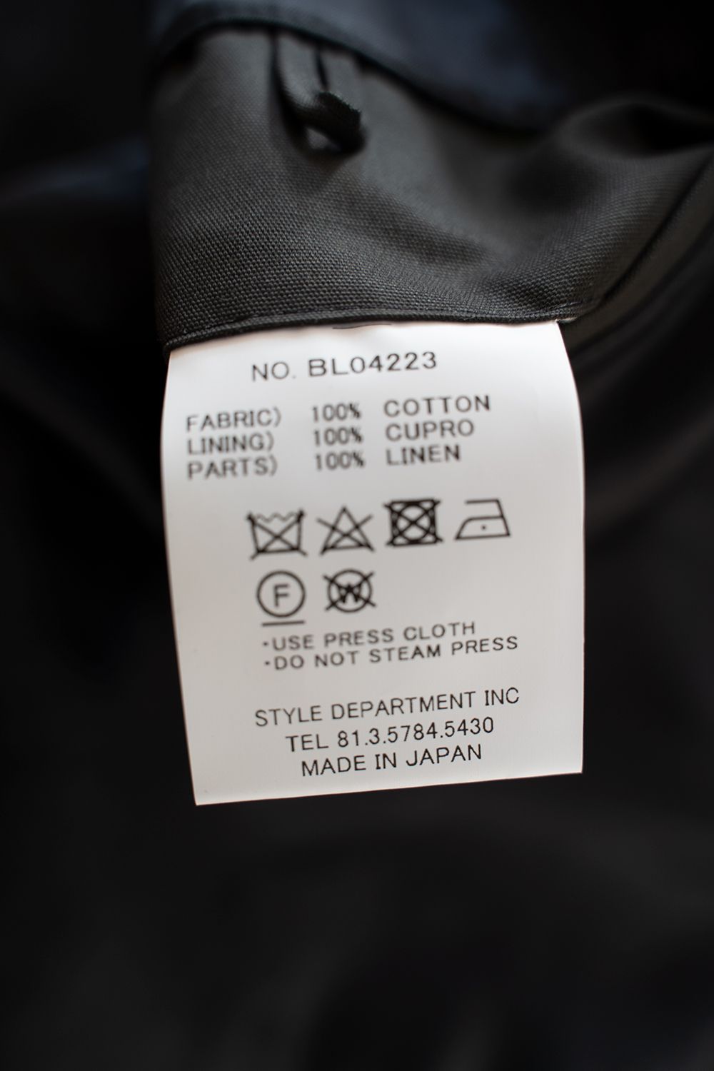 【ラスト1点】【22AW】甘撚りオックスショートブルゾン(CHARCOAL)