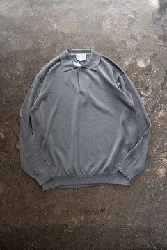 【26AW】コットン×シルク12Gニットポロ(SLATE GREY)