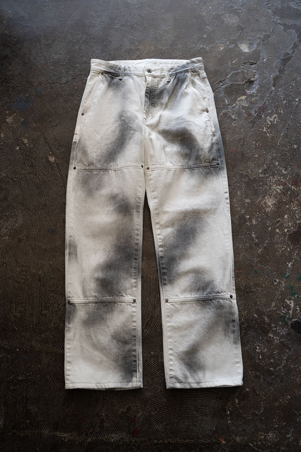 【ラスト1点】【25SS】Spray Work Denim Pants/スプレーワークデニムパンツ(WHITE×BLACK)