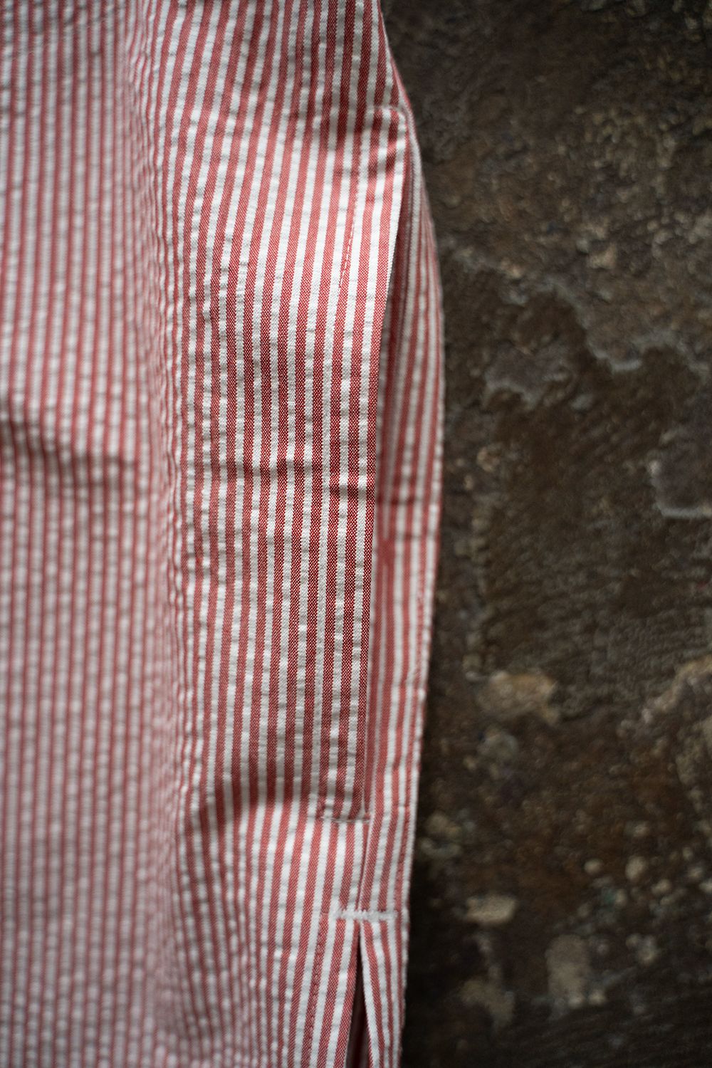 【25SS】"nite game"pajama(seersucker RED STRIPE)【ユニセックス】【セットアップ】