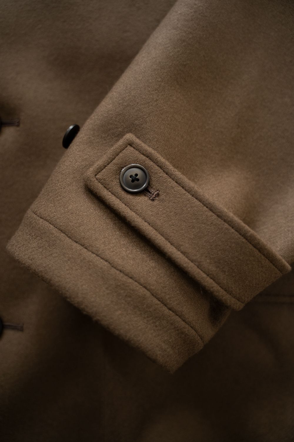 【25AW】Super110'Sメルトンステンカラーハーフコート(BROWN)