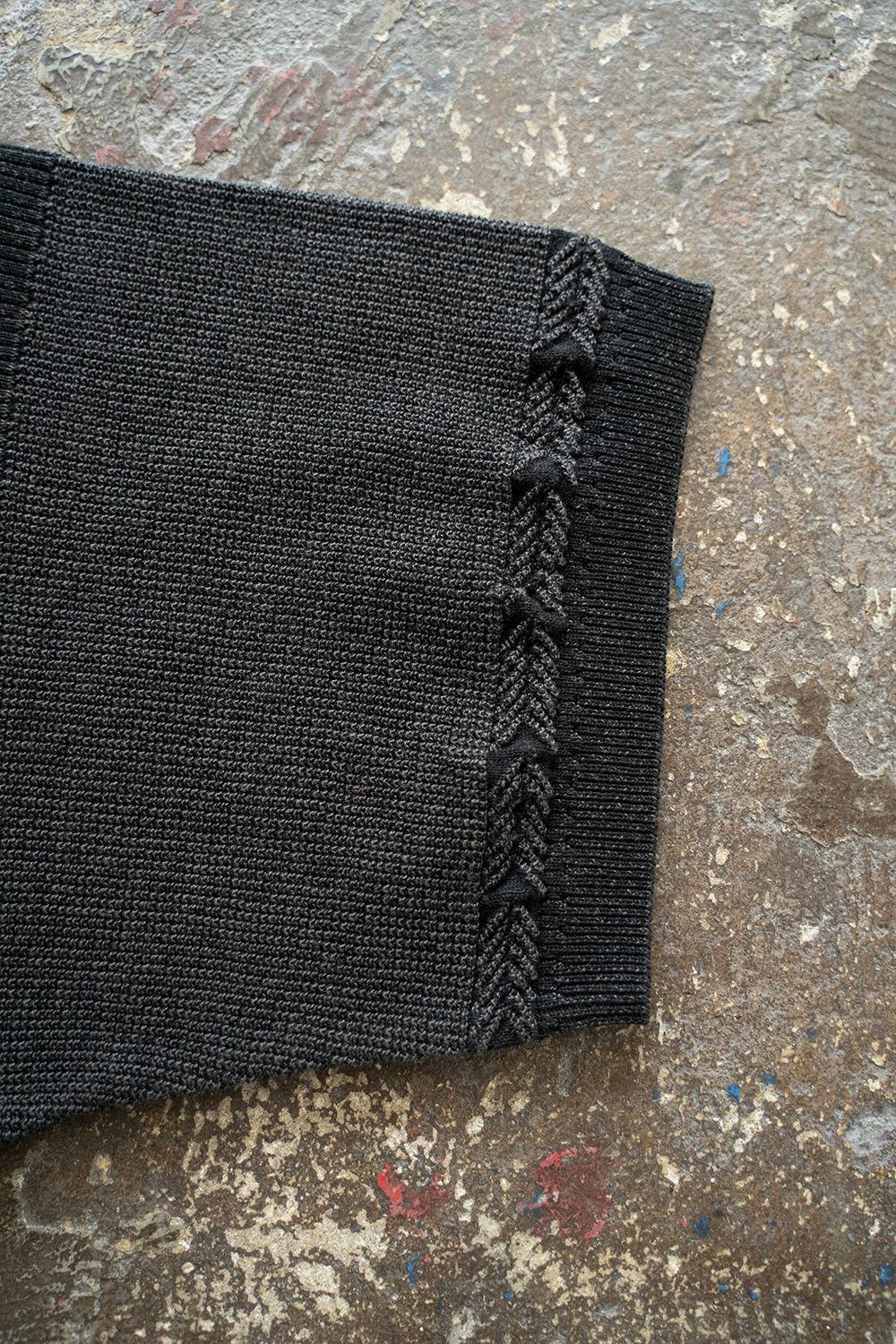 【ラスト1点】【25SS】Fumon Henley Knit(BLACK)