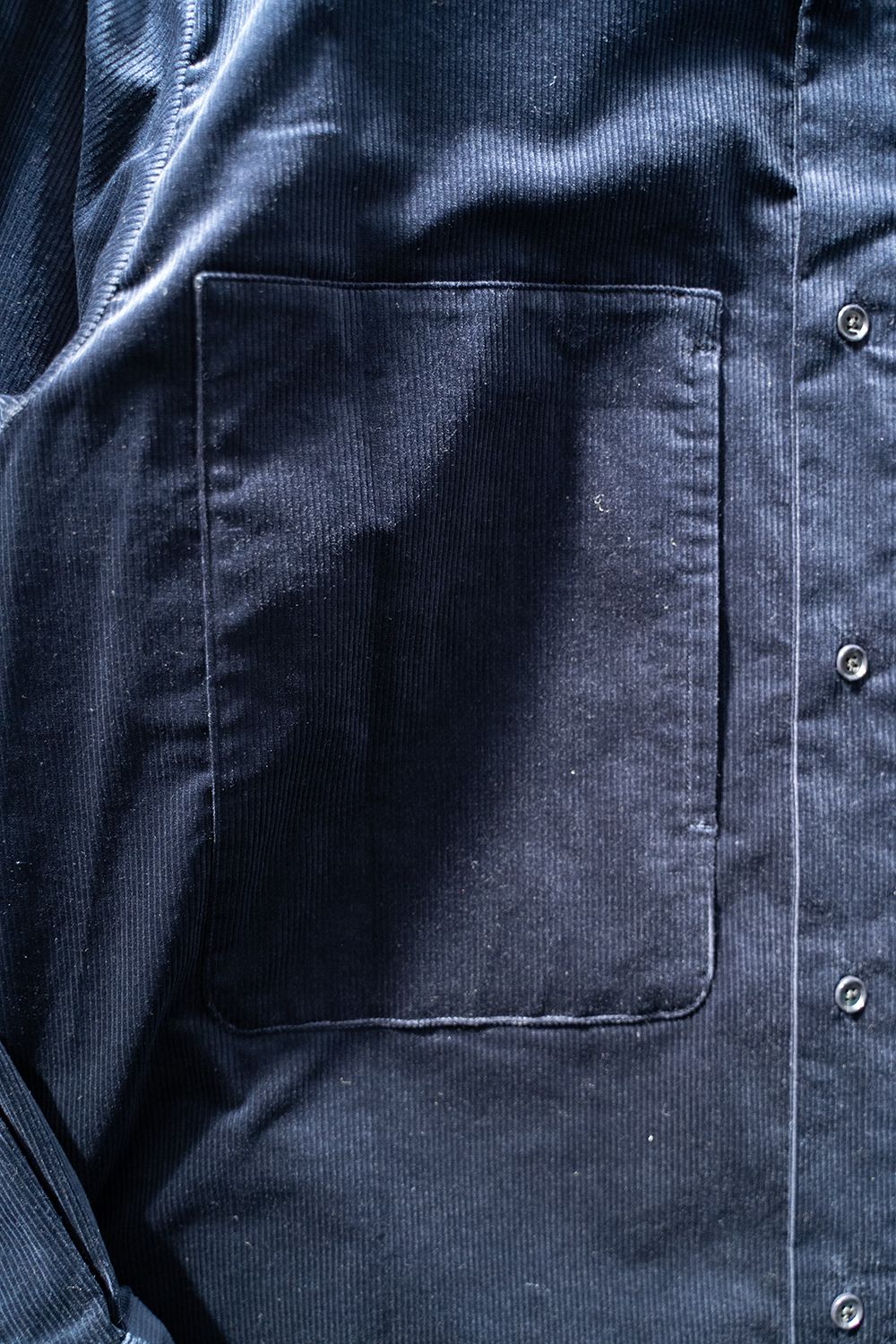 【ラスト1点】【22AW】バンドカラーコーデュロイシャツ(NAVY)