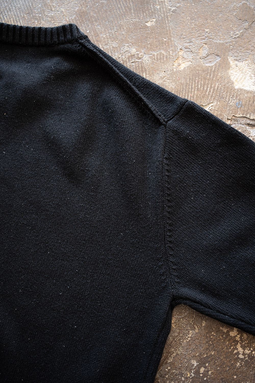 【ラスト1点】【25AW】シルク×コットンクルーネックニット(BLACK)