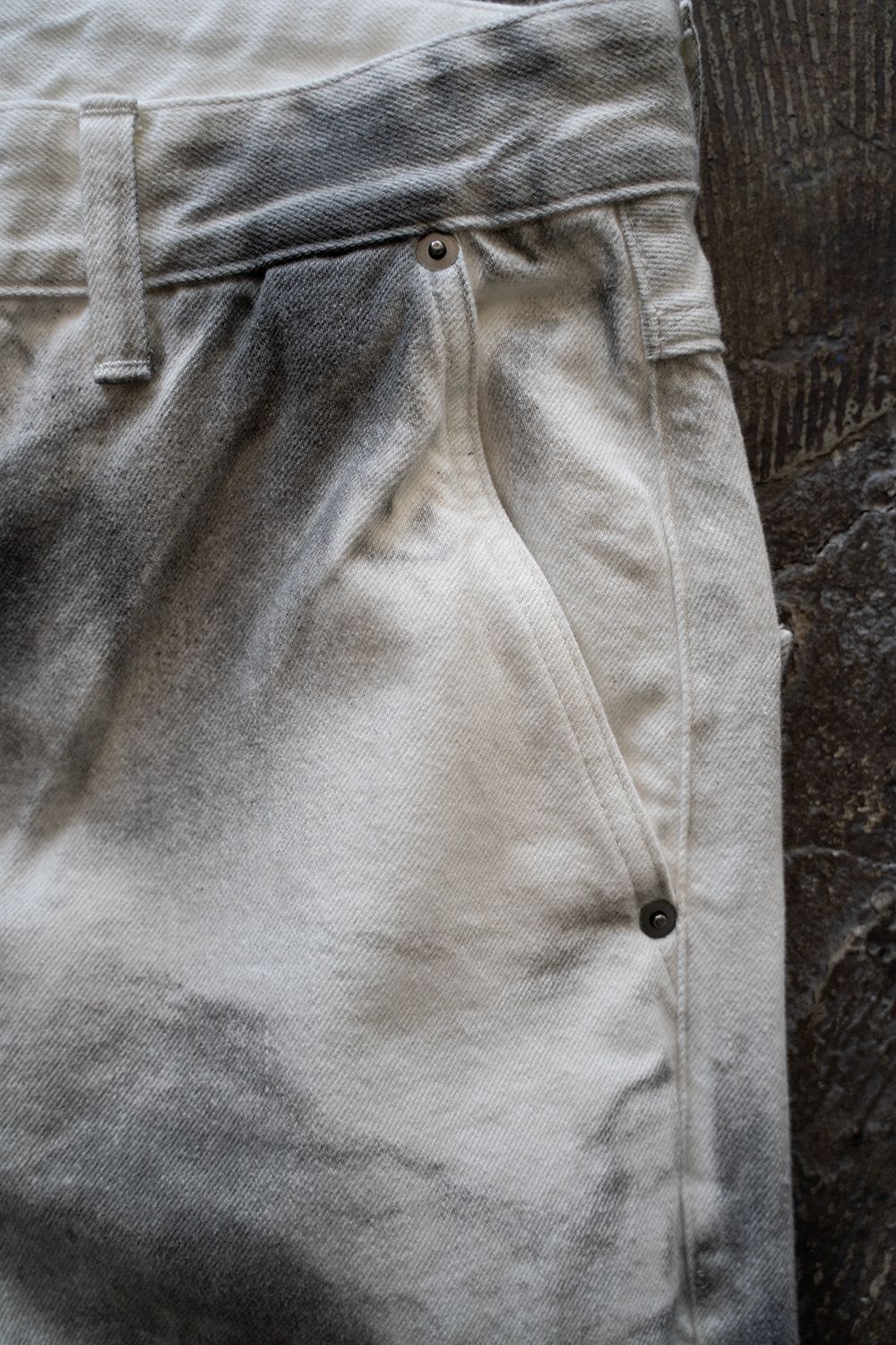 【ラスト1点】【25SS】Spray Work Denim Pants/スプレーワークデニムパンツ(WHITE×BLACK)