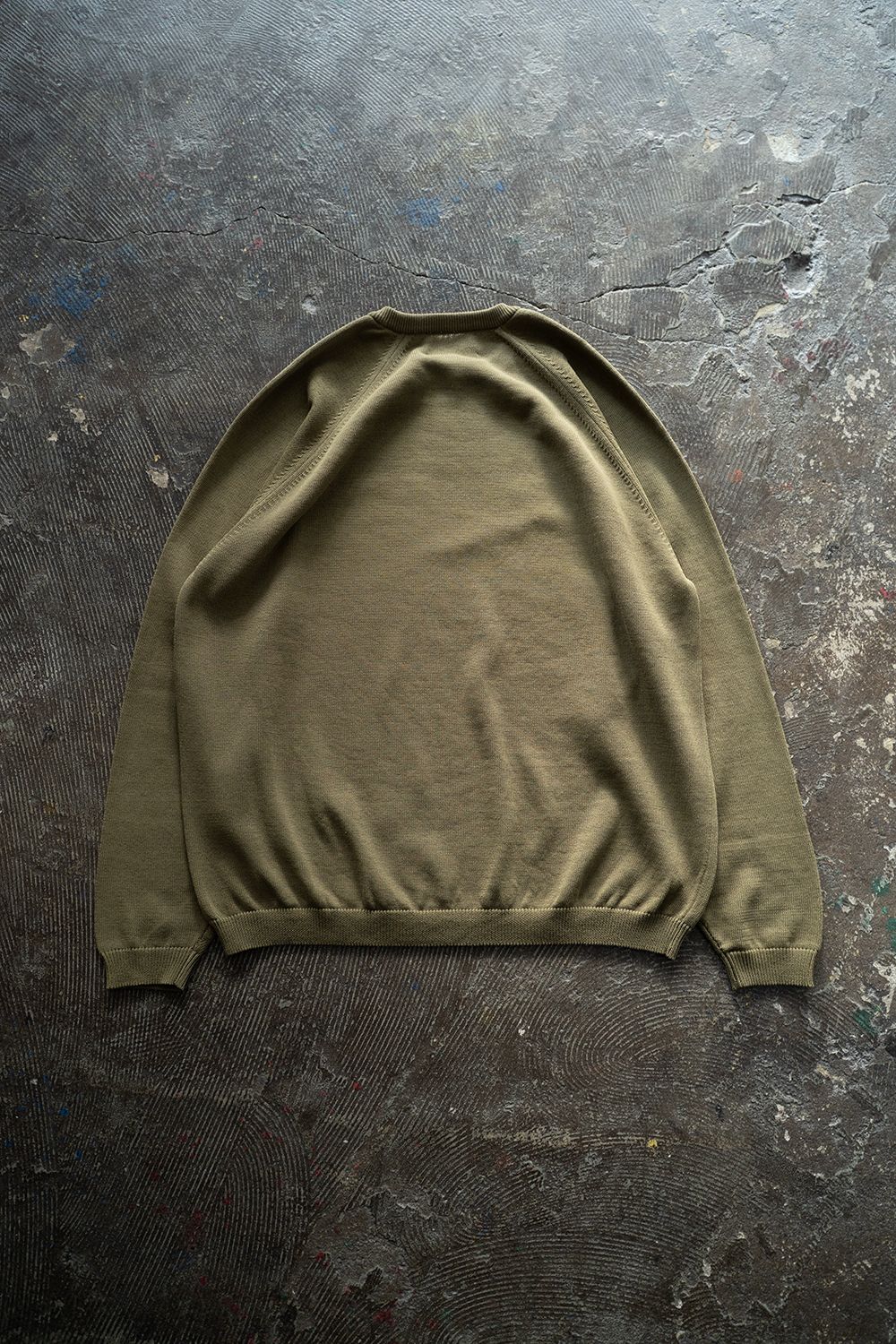 【ラスト1点】【25SS】強撚綿クルーネック10Gニット(OLIVE)