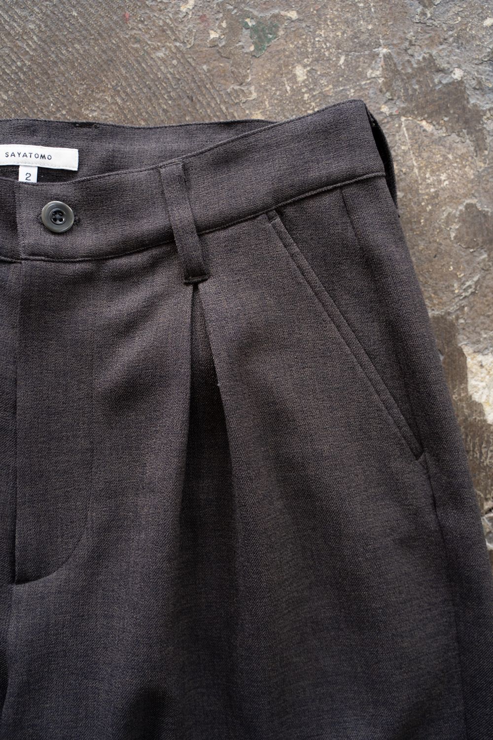SAYATOMOスラックス grey SAYATOMO - 【25AW】2-Tack Wide Slacks/2タックワイド