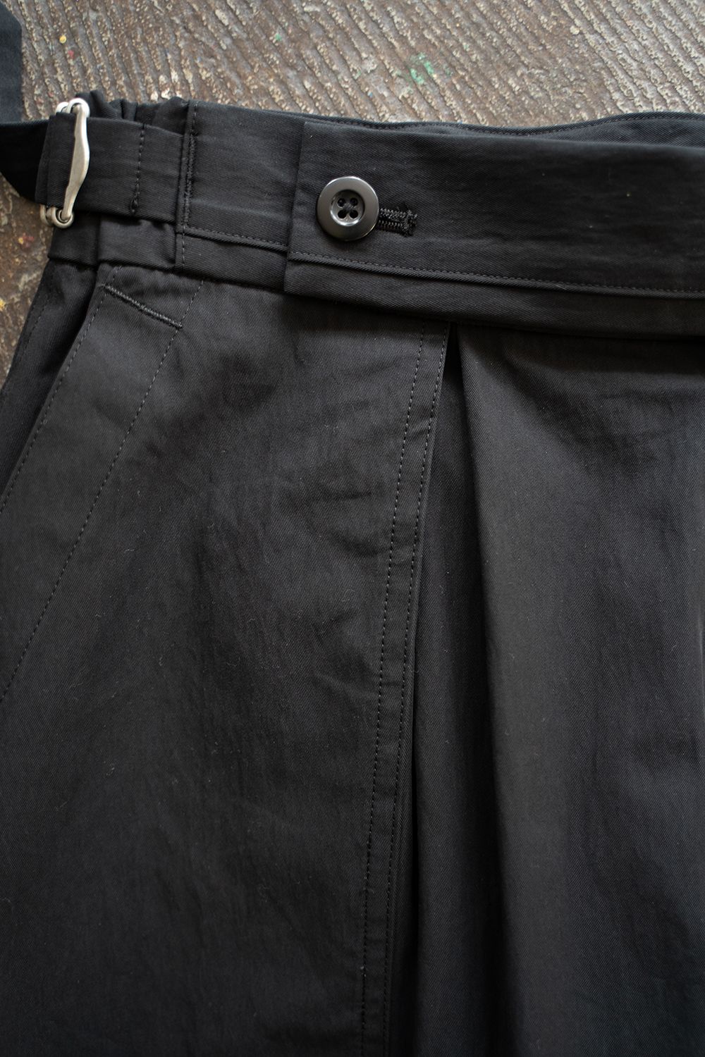 【ラスト1点】【24SS】2-Tack Cotton Nylon Baker Pants/2タックコットンナイロンベイカーパンツ(BLACK)