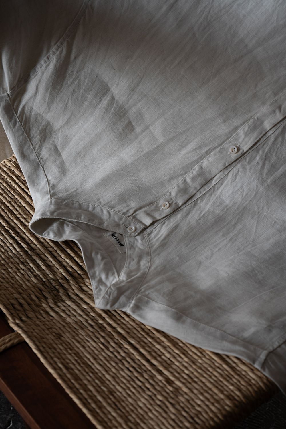 大麻シャツ 3(ベンガラ白)