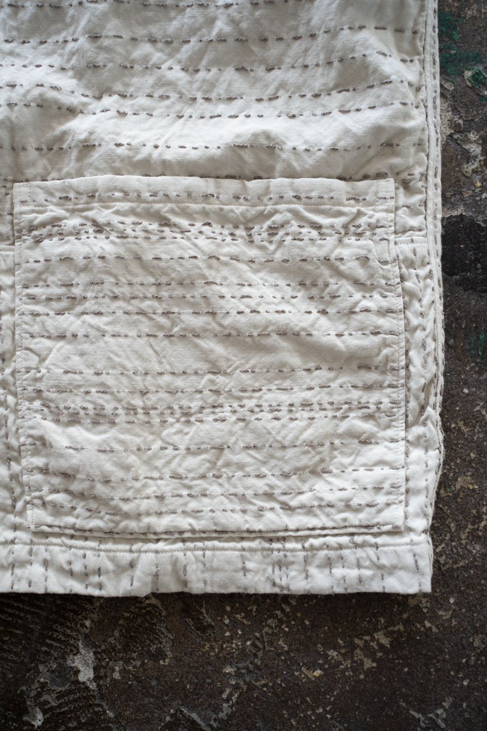 薄手刺し子織ジャケット(ベンガラ白)