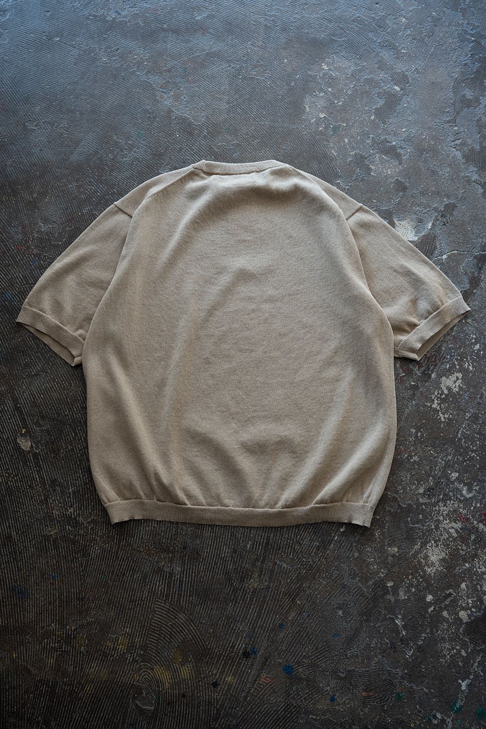 【26SS】綿×ポリエステル×リネン12GニットTee(BEIGE)