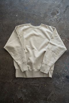【ラスト1点】スビン吊り裏毛クルーネックスウェットシャツ(LIGHT BEIGE)