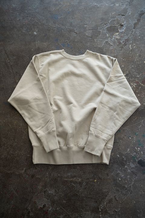 【ラスト1点】スビン吊り裏毛クルーネックスウェットシャツ(LIGHT BEIGE)