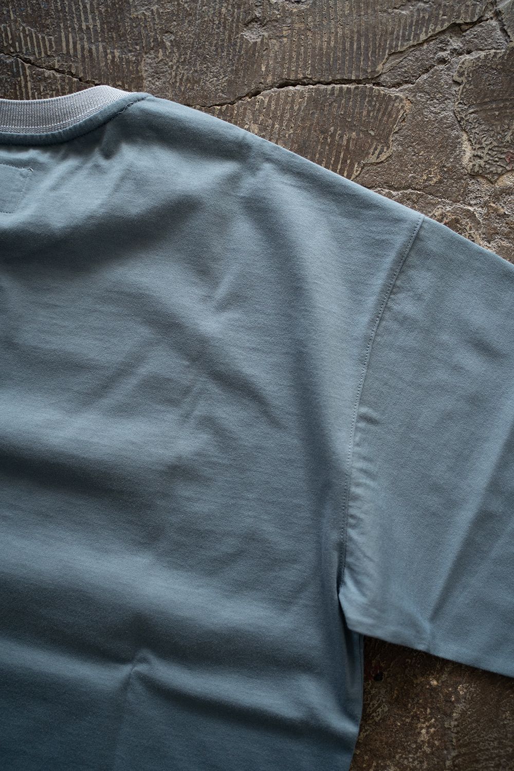 【25SS】オーバーサイズネックリブTシャツ(SMOKE BLUE)