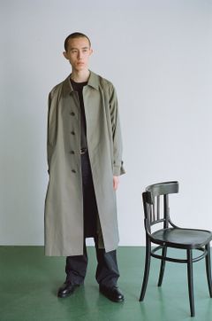【ラスト1点】スビンコットン 100/3 ギャバジンバルマカンコート(KHAKI)